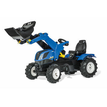 Rolly Toys Farmtrac New Holland Ride-On Tractor (Pneumatic Wheels) + Loader