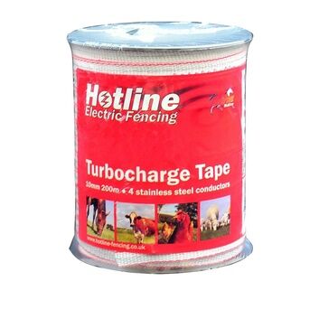 Hotline White Turbocharge Tape - 10mm x 200m