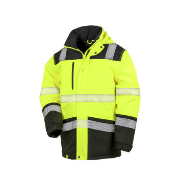 Result Safeguard Extreme Tech Printable Softshell Safety Coat Fluorescent Yellow/Black