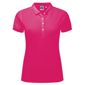 Russell Ladies' Stretch Polo Fuchsia