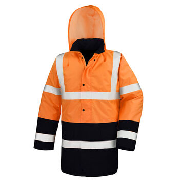 Result Safeguard Moterway 2-Tone Safety Coat Fluorescent Orange/Black