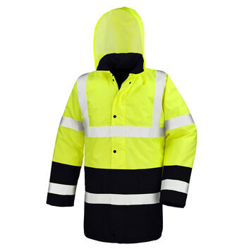 Result Safeguard Moterway 2-Tone Safety Coat Fluorescent Yellow/Black