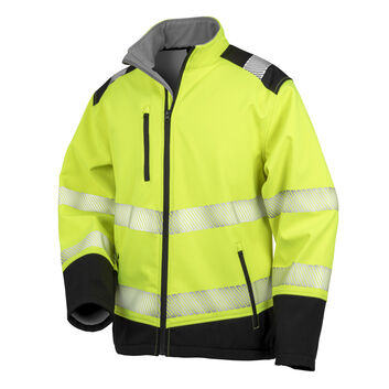 Result Safeguard Printable Ripstop Safety Softshell Fluorescent Yellow/Black