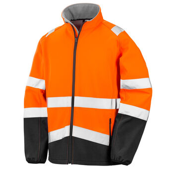 Result Safeguard Printable Safety Softshell Fluorescent Orange/Black
