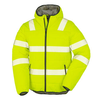 Result Genuine Recycled Recycled Ripstop Padded Safety Jacket Fluoresent Yellow