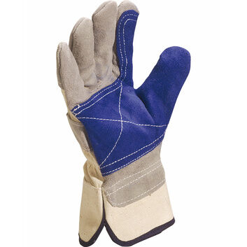 Delta Plus Cowhide Split Leather Gloves Blue/Grey