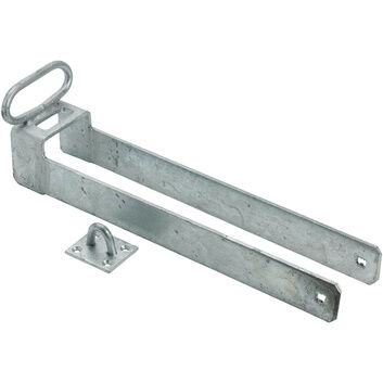 5 x Perry 450mm 18" No.157/S Security Throw Over Loop for 3" Gates with Lifting Handle Staple and Fittings - PREPACKED