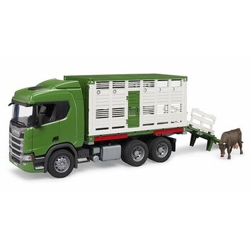 Bruder Scania Super 560R Cattle Transportation Truck with 1 Cow 1:16
