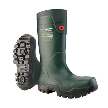 Dunlop Fieldpro Thermo+ Safety Wellington Boot Green