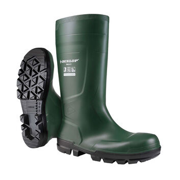 Dunlop Work-It Full Safety Wellington Boot Green