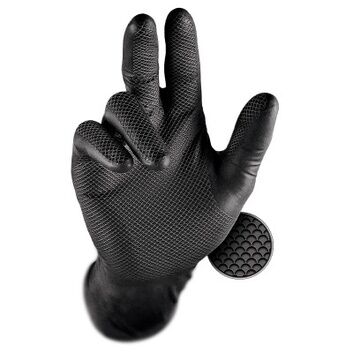 Grippaz 246 Non Slip Nitrile Gloves (50 Pack) Black
