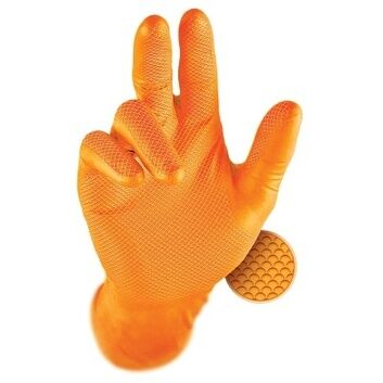 Grippaz 246 Non Slip Nitrile Gloves (50 Pack) Orange