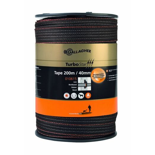 Gallagher TurboStar 40mm/200m Electric Fencing Tape (Brown)