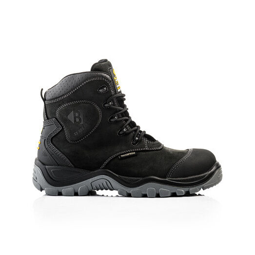 Buckler BSH012BK S3 Black Leather Safety Lace Boot with Ankle Protection