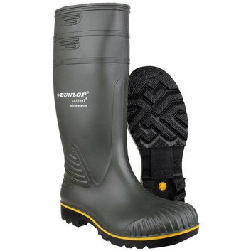 Dunlop Acifort Heavy Duty Non-Safety Wellington Boots Green