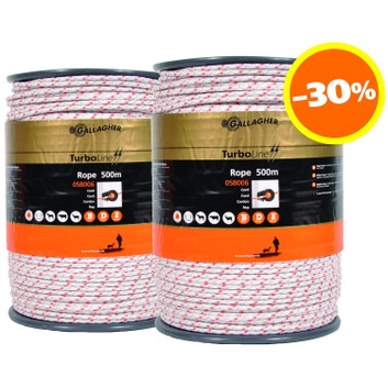 2 x 500m Gallagher Duopack TurboLine White Rope