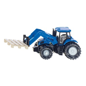 Siku New Holland Tractor with Pallet Fork and Pallet 1:87