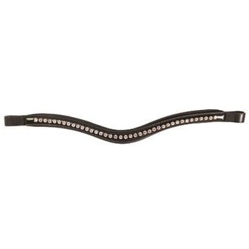 JHL Browband Padded Silver Diamante Patent Black