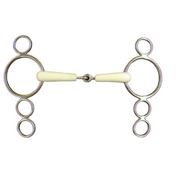 JHL Pro-Steel Bit Flexi Continental 4-Ring Jointed Snaffle