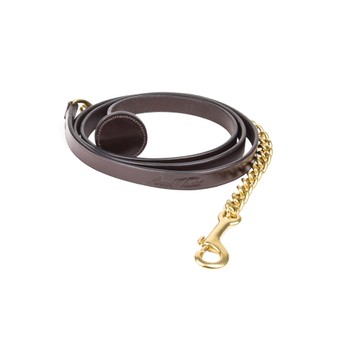 Mark Todd Lead Rein Flat Leather with Brass Chain - Full