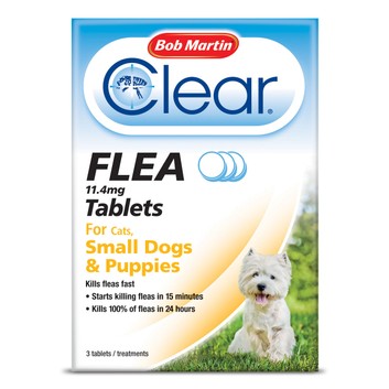 Bob Martin Clear Flea Tablets for Small Dogs & Puppies - 3 PACK
