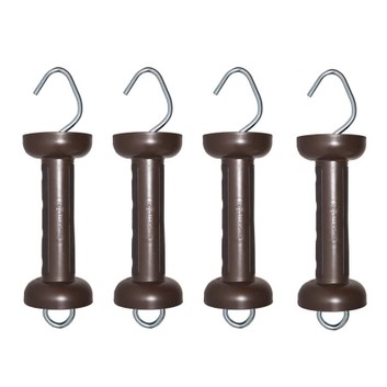 4 x Gallagher Soft touch gate handle terra (Brown) for rope/wire