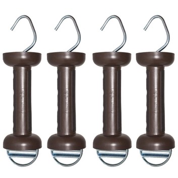 4 x Gallagher Soft touch gate handle terra (Brown) for tape (inox)