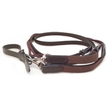 Mark Todd Draw Reins Leather/Rope With Elastic