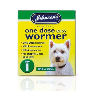 Johnson's Veterinary Easy Wormer One Dose For Dogs Size One