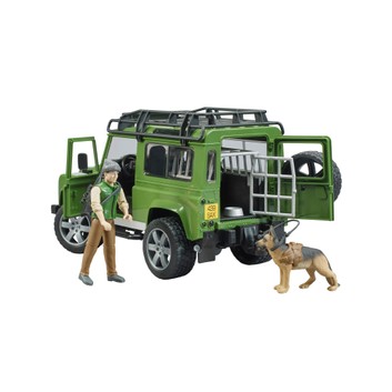 Bruder Land Rover Defender with Forest Ranger and Dog 1:16