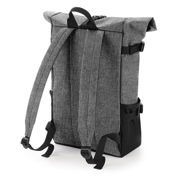 Bagbase Block Roll-Top Backpack Grey Marl/Black