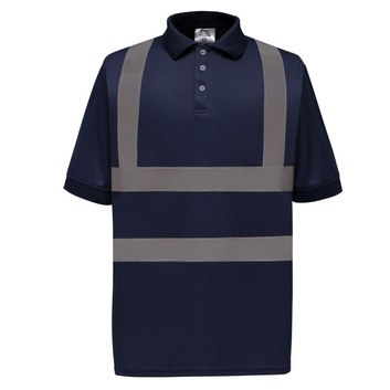 Yoko Hi-Vis Short Sleeve Polo Shirt Navy Blue