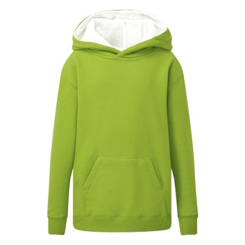 SG Kid's Contrast Hoodie Lime/White