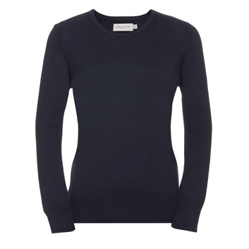 Russell Collection Ladies' Crew Neck Knitted Pullover Black