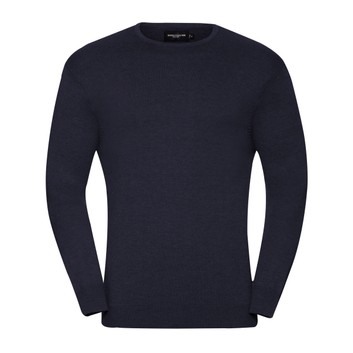 Russell Collection Men's Crew Neck Knitted Pullover French Navy