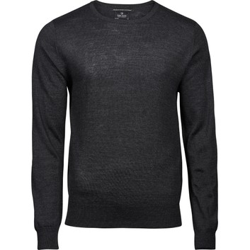 Tee Jays Men's Crew Neck Knitted Sweater Dark Grey