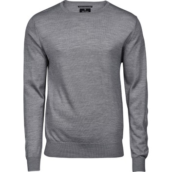 Tee Jays Men's Crew Neck Knitted Sweater Light Grey