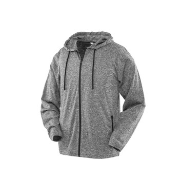 SPIRO FITNESS Men's Hooded Tee-Jacket Grey/Black