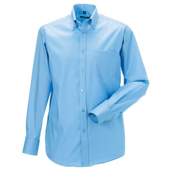 Russell Collection Men's Long Sleeve Ultimate Non-Iron Shirt Bright Sky