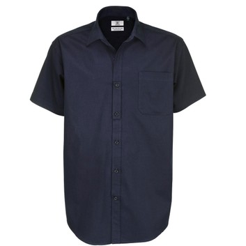 B&C Men's Sharp Short Sleeve Shirt Navy Blue