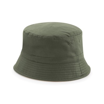 Beechfield  Reversible Bucket Hat Olive/Stone