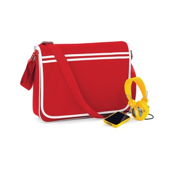 Bagbase Retro Messenger Classic Red/White