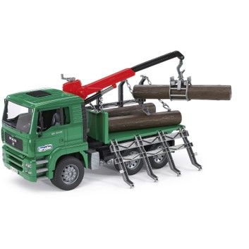 Bruder MAN TGA Timber Truck with Loading Crane and 3 Trunks 1:16