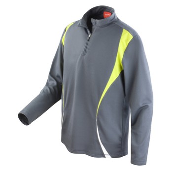 Spiro Unisex Trial Training Top Charcoal/lime/white