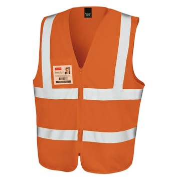 Result Safeguard Zip Safety Tabard Hi Vis Orange