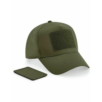 Beechfield  Removable Patch 5 Panel Cap Military Green