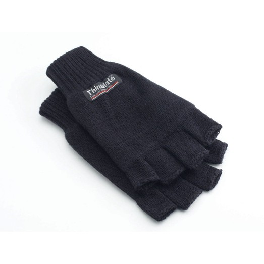 Thinsulate 3M Half Finger Gloves - Black
