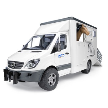 Bruder MB Sprinter Horse Box Transporter with Horse 1:16