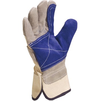Delta Plus Cowhide Split Leather Gloves - Blue/Grey