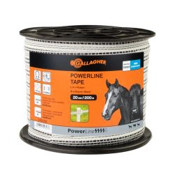 Gallagher PowerLine White 20mm Electric Fencing Tape - 200m